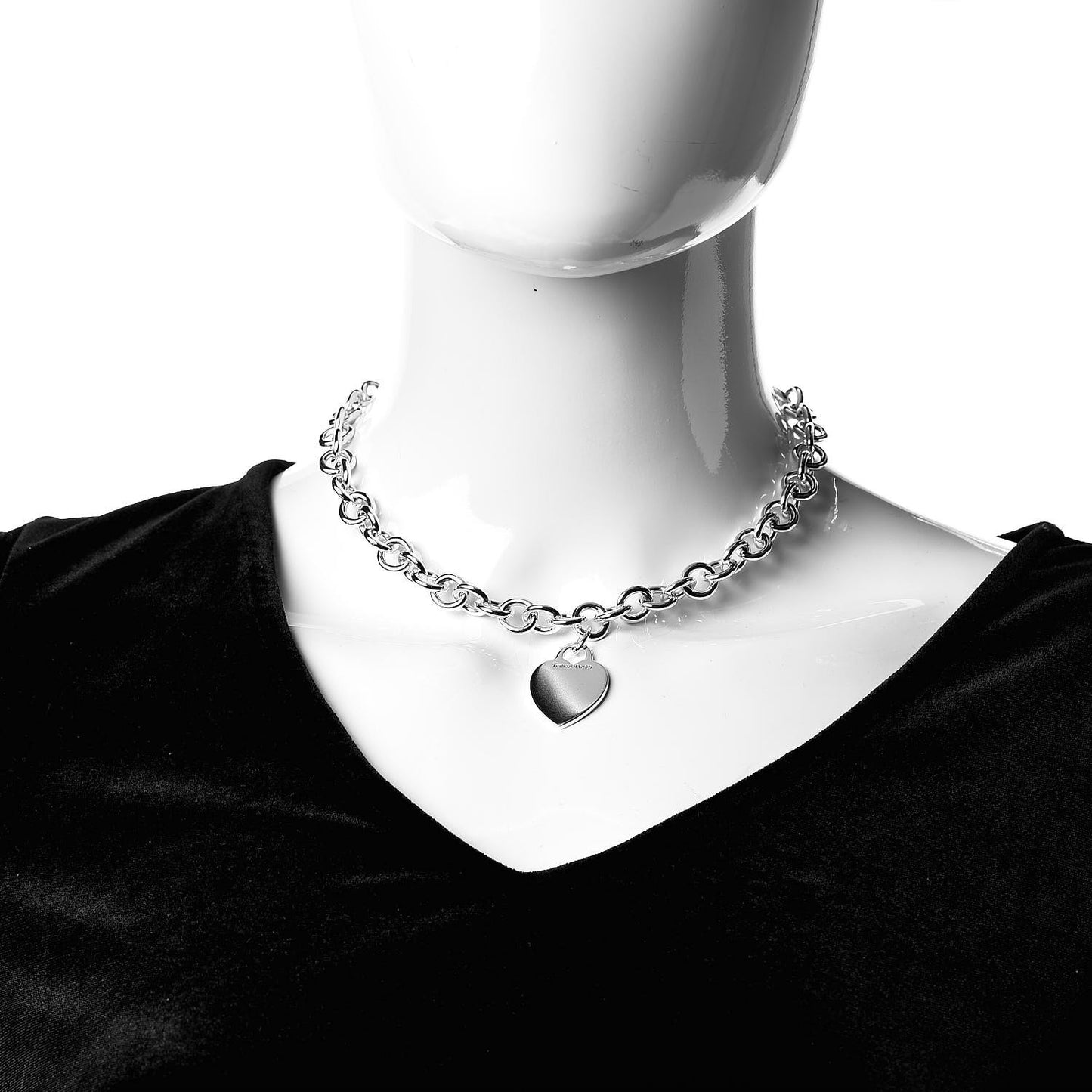 Sterling Silver Heart Tag Necklace