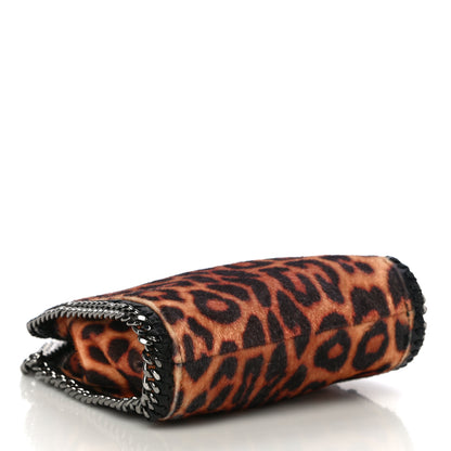 Stella McCartney Faux Calf Hair Leopard Print Mini Falabella Fold Over Tote Black 4 of 9