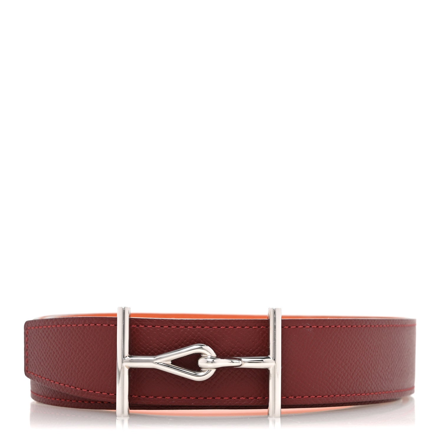Hermes Epsom 32mm Reversible Jumbo Belt  95 38 Rouge H Orange 1 of 7
