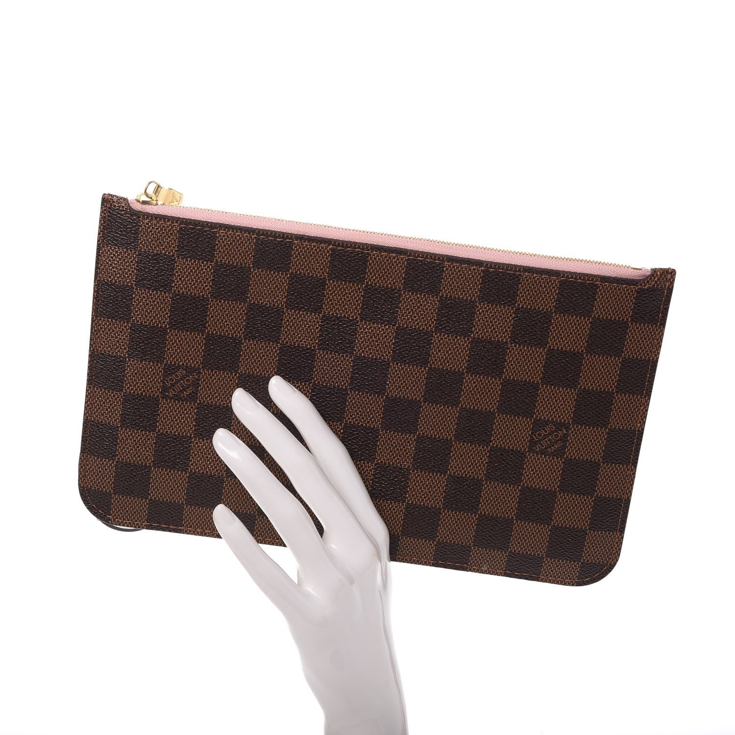Louis Vuitton Damier Ebene Neverfull MM GM Pochette Rose Ballerine 2 of 8