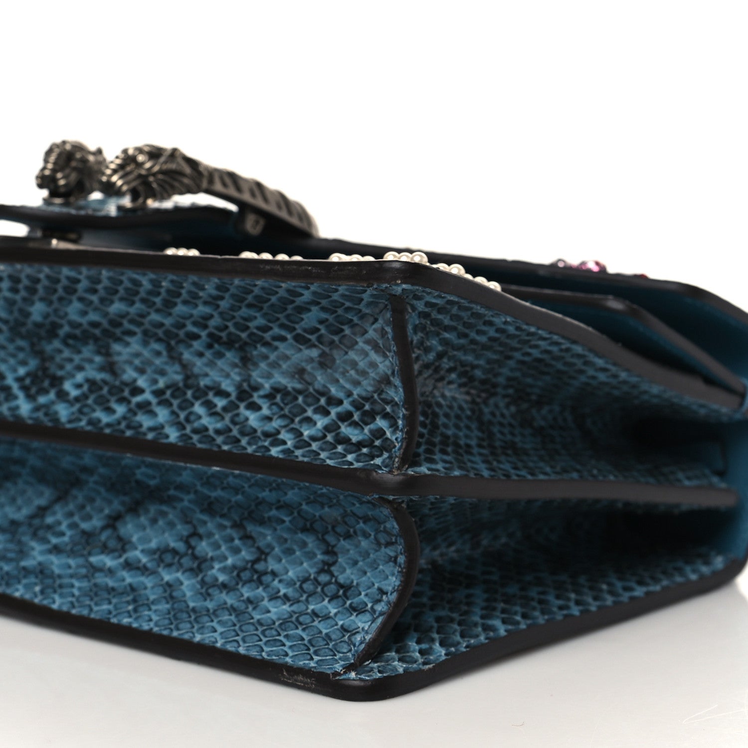 Gucci Snakeskin Blind For Love Embroidered Small Dionysus Shoulder Bag Ultramarine Multicolor 10 of 10
