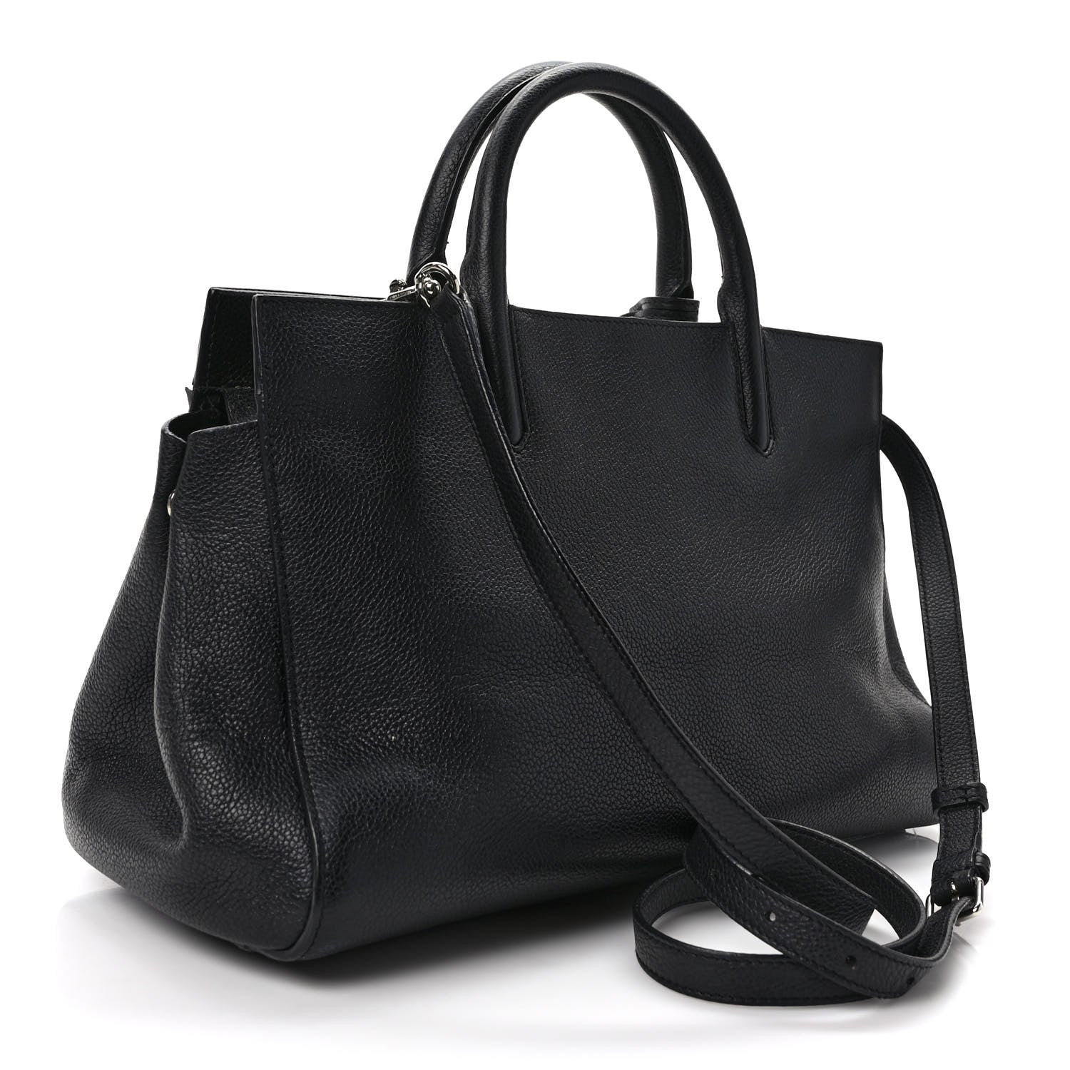 Saint Laurent SAINT LAURENT Grained Calfskin Small Cabas Rive Gauche Black 3 of 9
