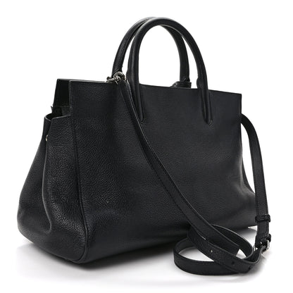 Saint Laurent SAINT LAURENT Grained Calfskin Small Cabas Rive Gauche Black 3 of 9