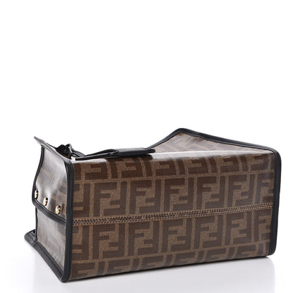 Fendi Glazed Fabric Vitello Century FF 1974 Stamp Patch Mini Peekaboo Defender Cover Mogano Panna Black 4 of 9