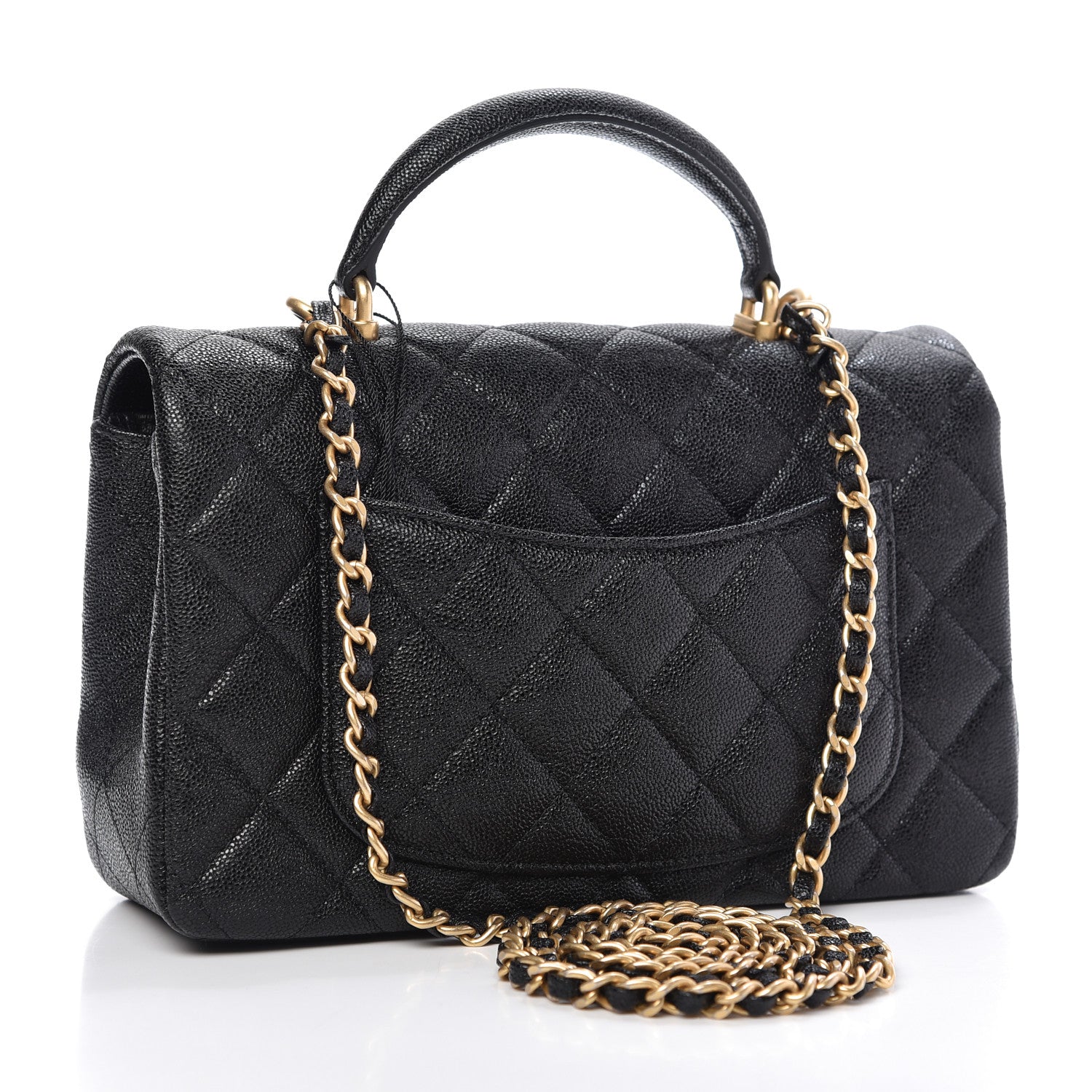 Chanel Caviar Quilted Mini Top Handle Rectangular Flap Black 3 of 9