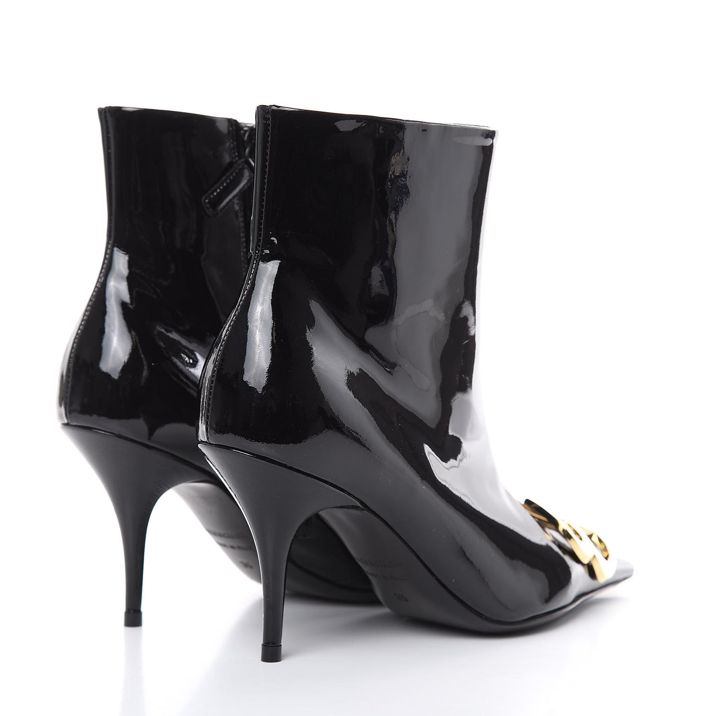Patent BB Pointy Toe Ankle Booties 35 Black