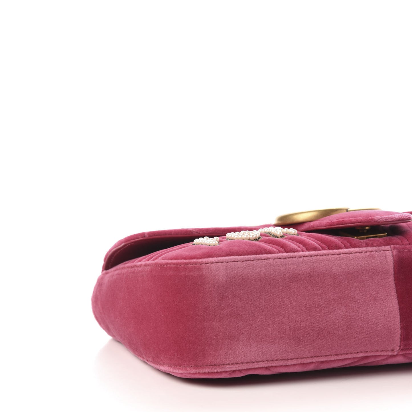 Velvet Matelasse Blind for Love Embroidered Medium GG Marmont Shoulder Bag Light Raspberry Rose Multicolor