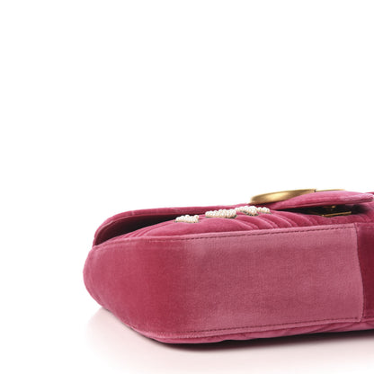 Gucci Velvet Matelasse Blind for Love Embroidered Medium GG Marmont Shoulder Bag Light Raspberry Rose Multicolor 9 of 11