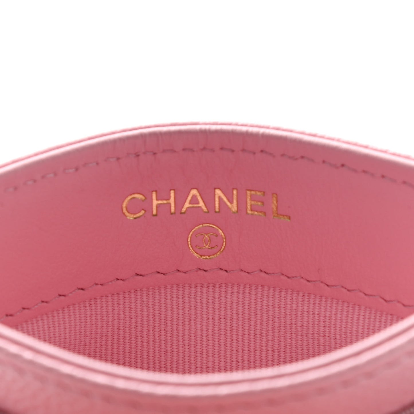 Caviar Quilted Multi Chain CC Card Holder Pink