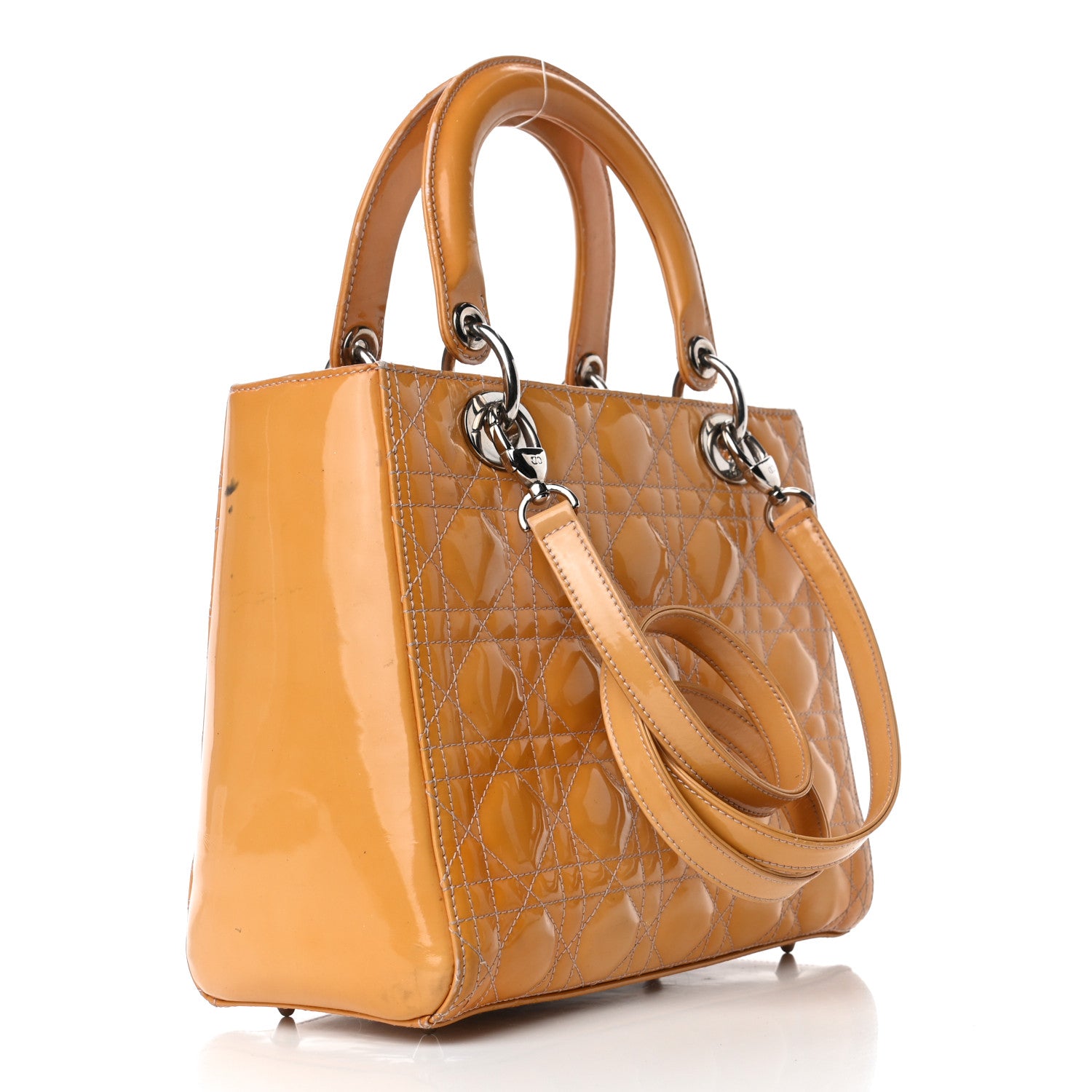 Christian Dior Patent Cannage Medium Lady Dior Beige 2 of 7