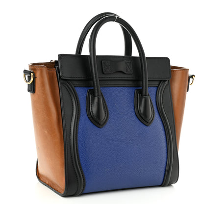 Celine Smooth Drummed Calfskin Nano Tri-Color Luggage Indigo 3 of 16