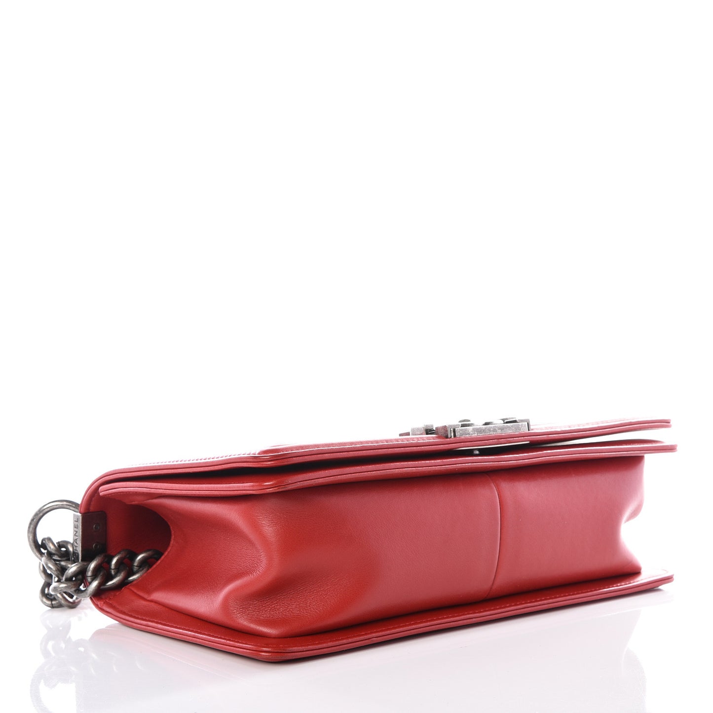 Calfskin Quilted Medium Boy Flap Red