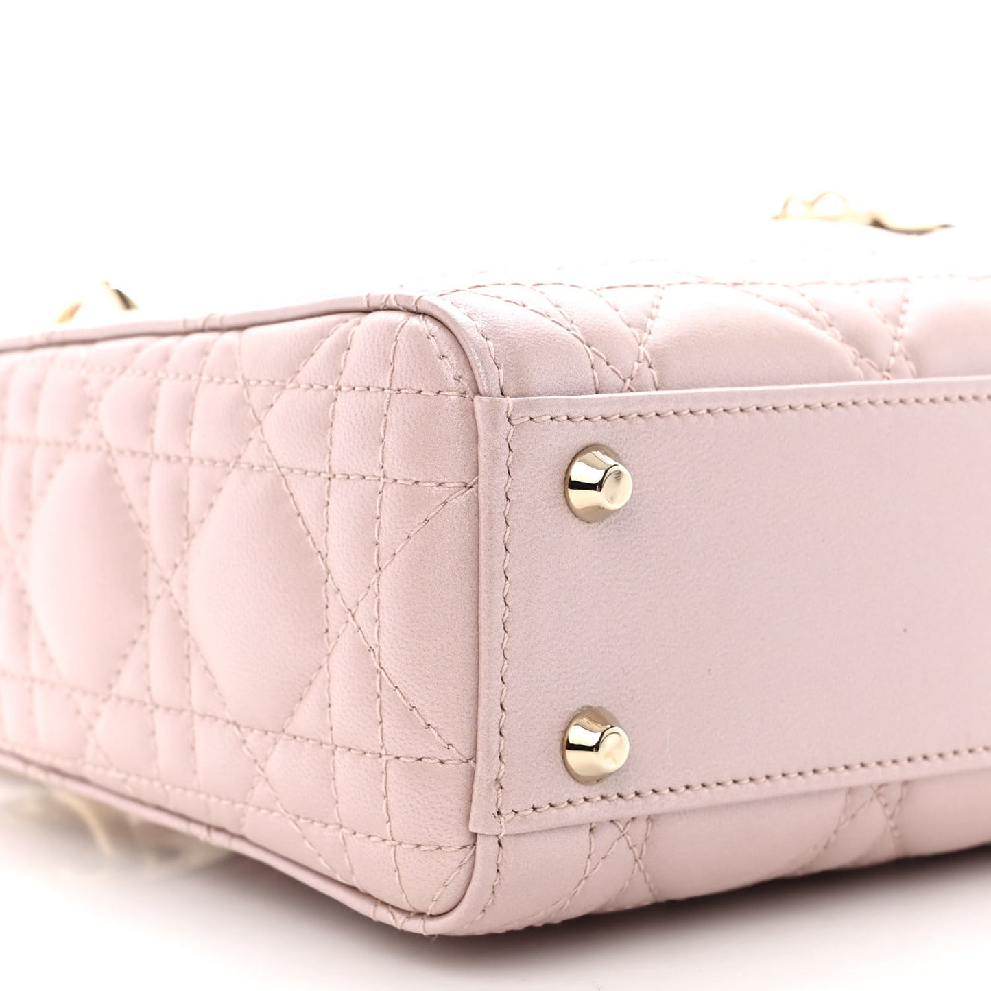 Metallic Lambskin Cannage Mini Lady Dior Lotus