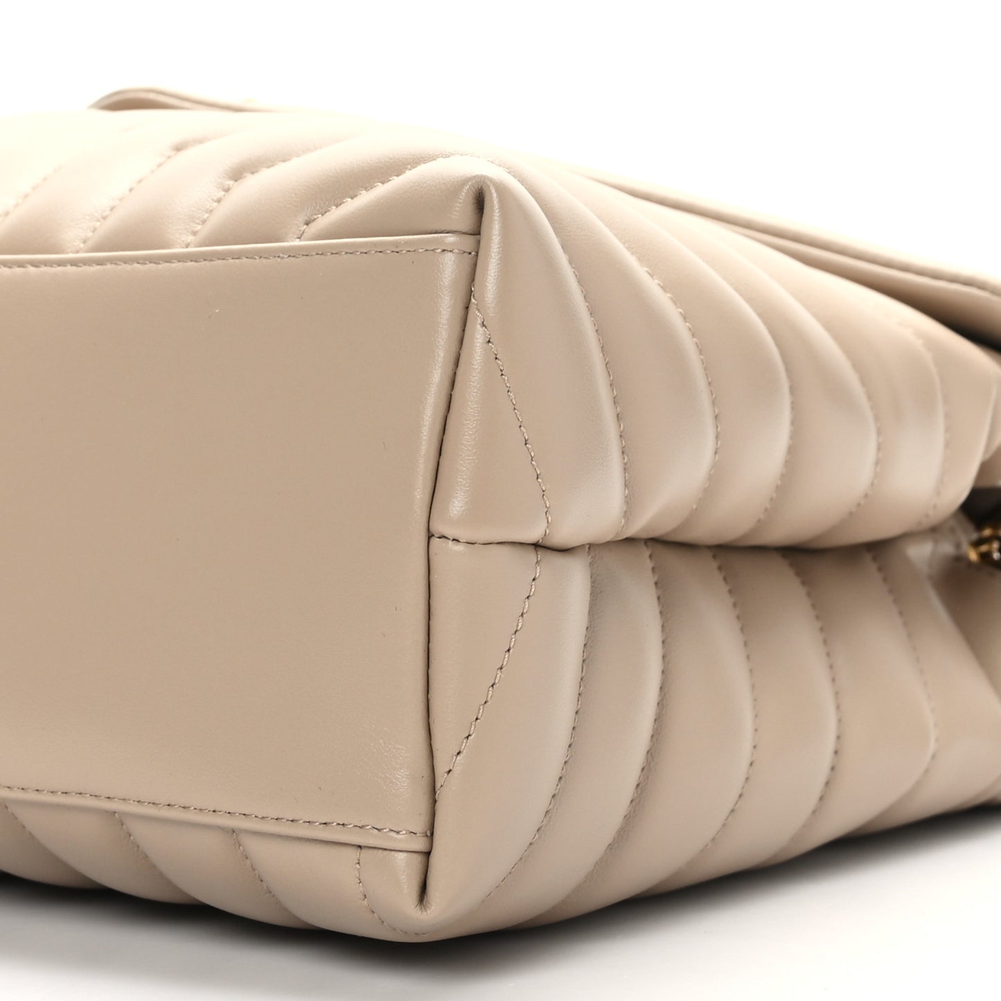 Calfskin Y Quilted Monogram Medium Loulou Chain Satchel Dark Beige
