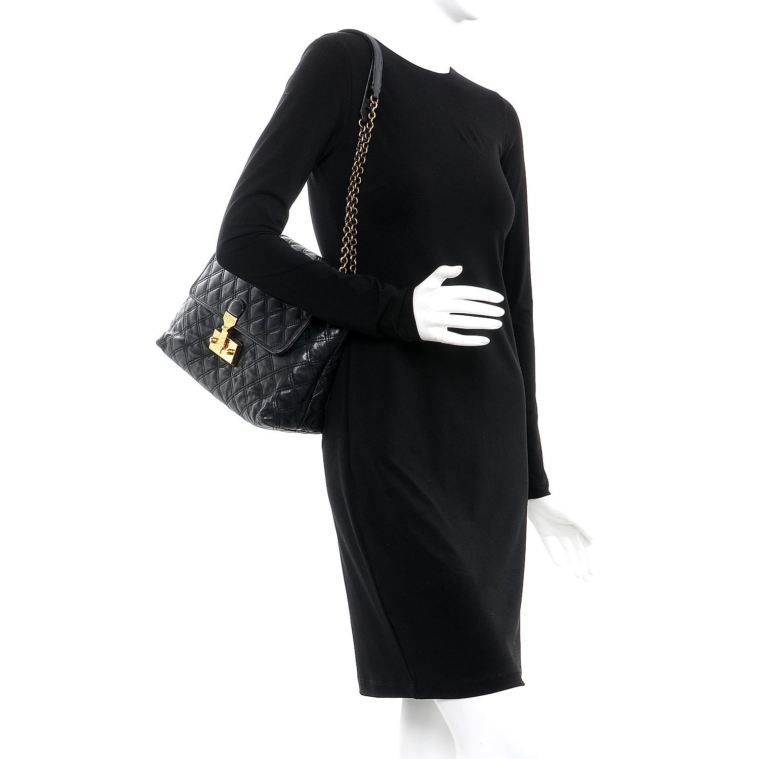 Marc Jacobs Lambskin Quilted The XL Single Flap Bag Black 2 of 8