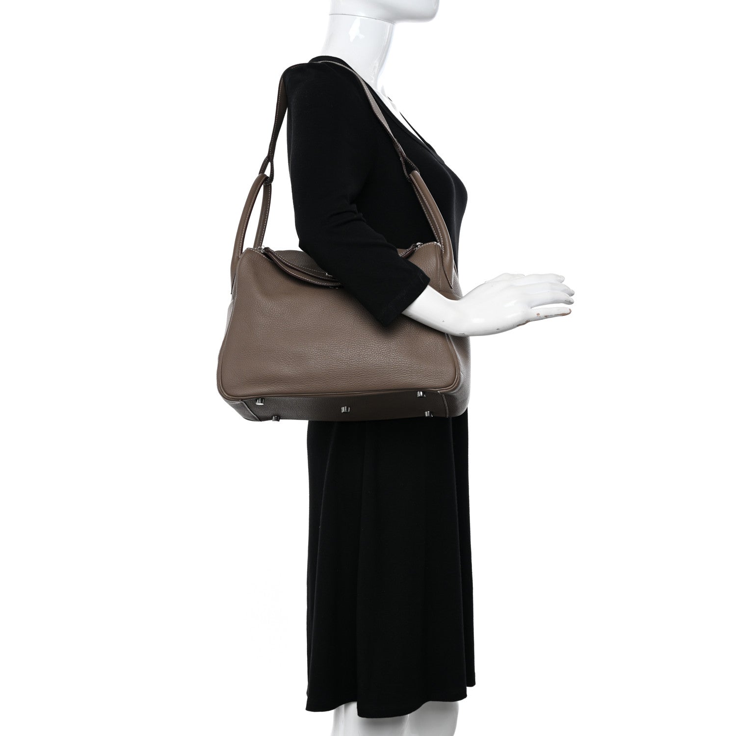 Hermes Taurillon Clemence Lindy 30 Etoupe 2 of 10