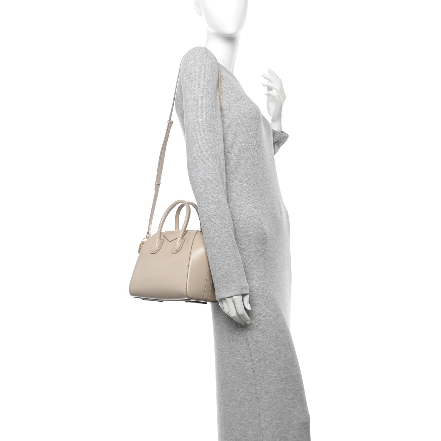 Givenchy Shiny Lord Calfskin Mini Antigona Natural Beige 2 of 12