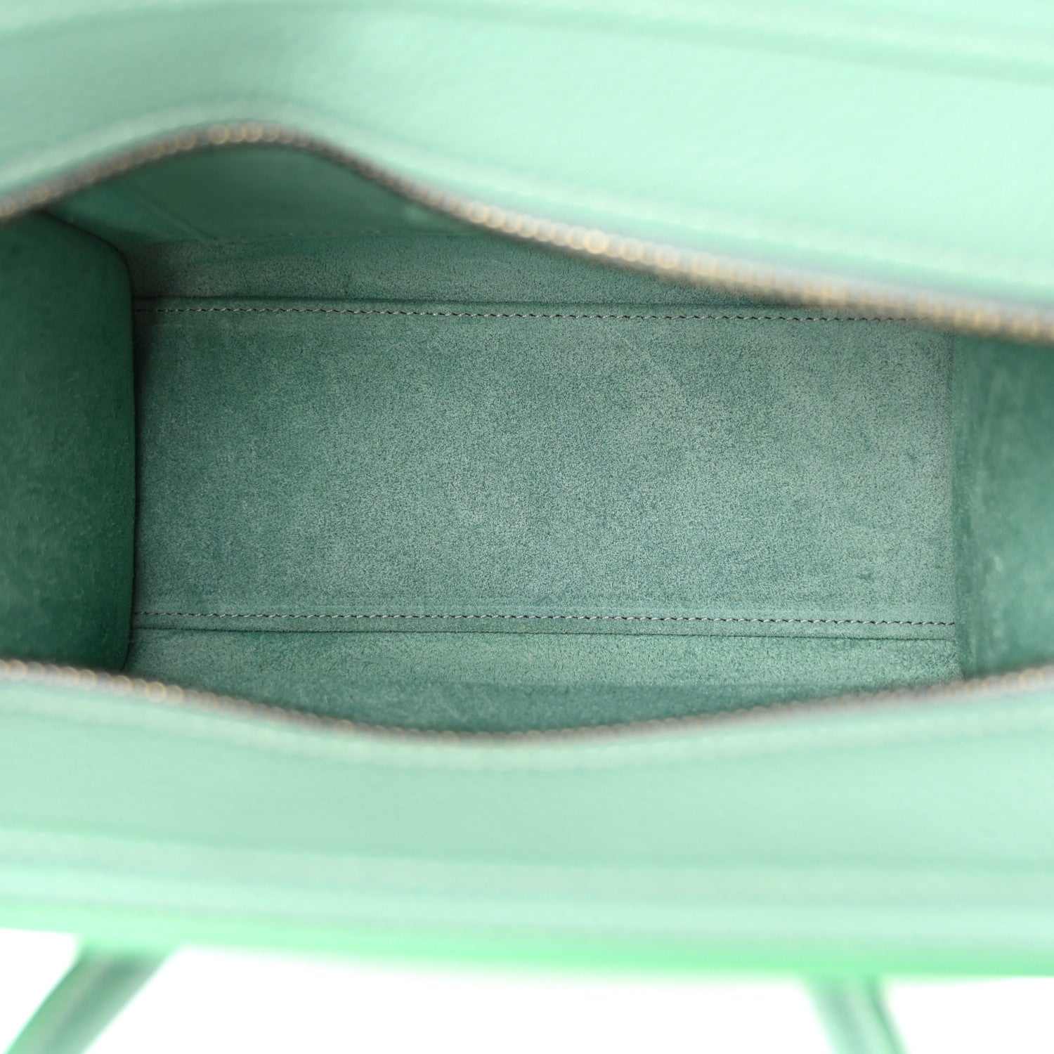 Celine Drummed Calfskin Nano Luggage Ice Mint 5 of 11