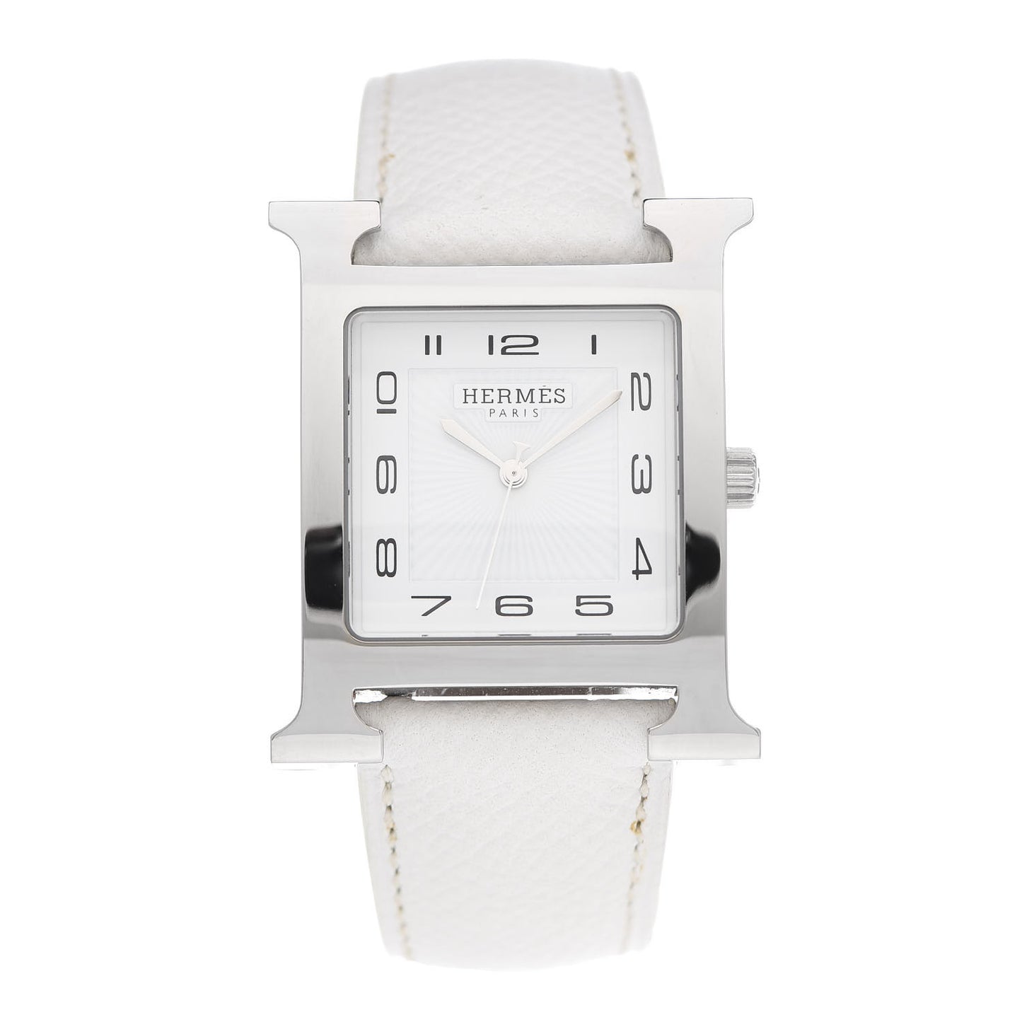 Stainless Steel Epsom 30.5mm Heure H Hour Quartz Watch Blanc