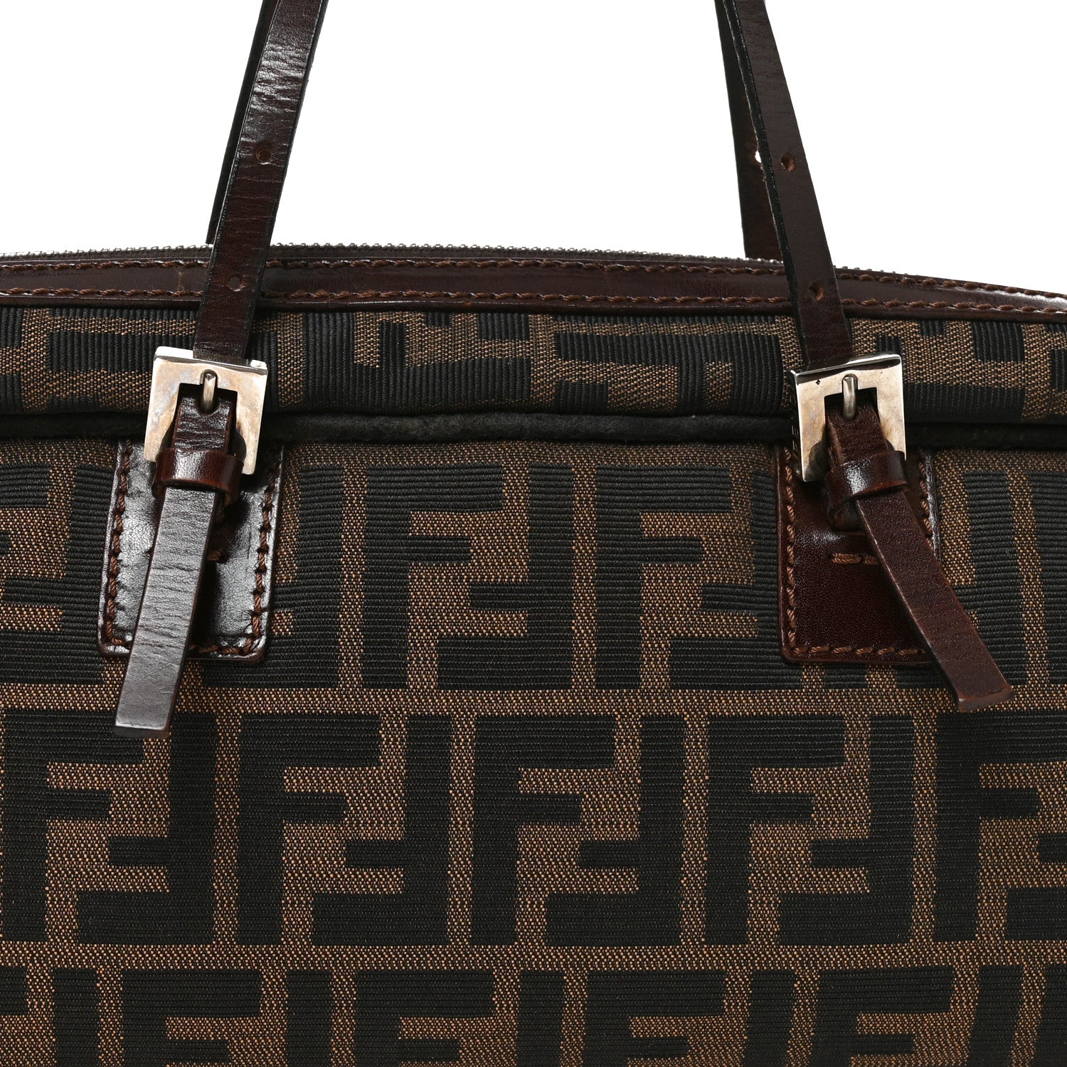 Fendi Zucca Zip Top Tote Tobacco Moro 7 of 9