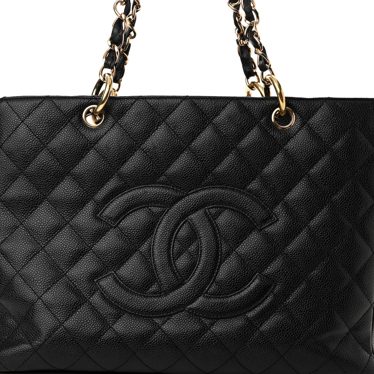 Caviar Quilted Grand Shopping Tote GST Black