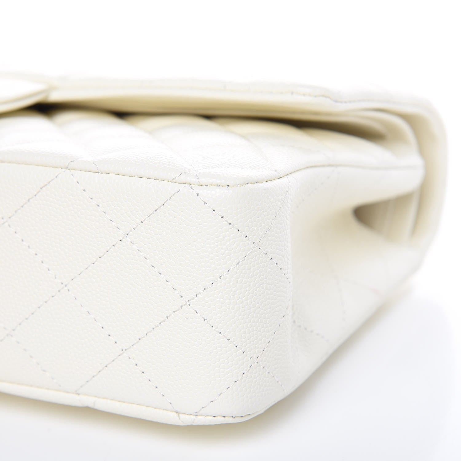 Chanel Caviar Quilted Medium Double Flap White 10 of 11