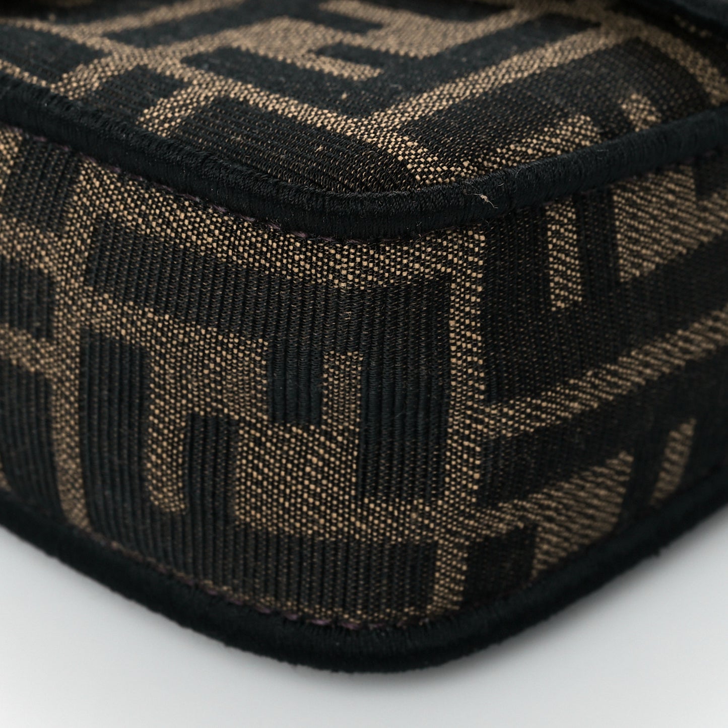 Fabric Jacquard FF 1974 Mini Baguette Tobacco Moro Black