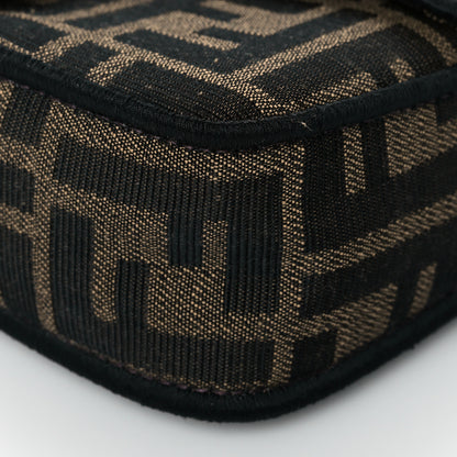 Fendi Fabric Jacquard FF 1974 Mini Baguette Tobacco Moro Black 8 of 10