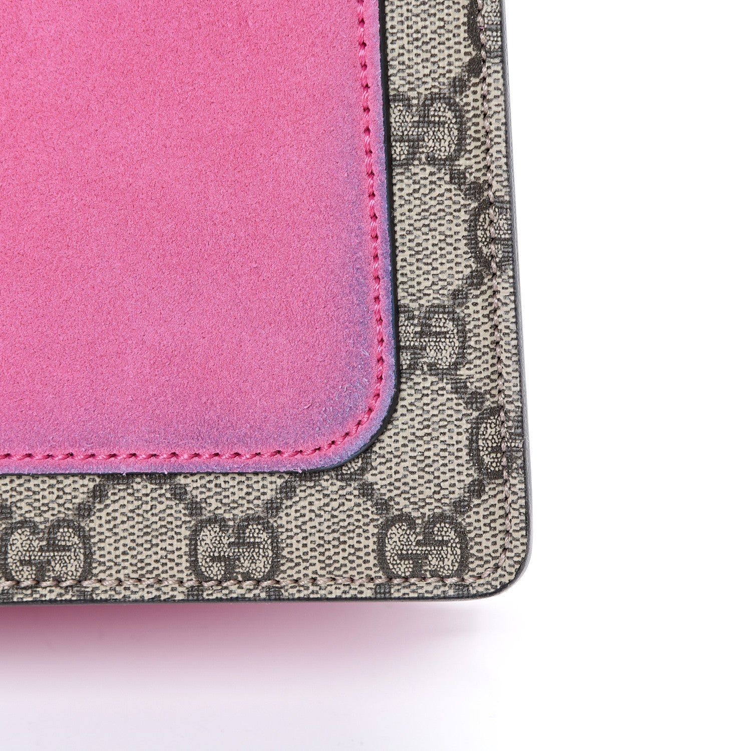 Gucci GG Supreme Monogram Suede Pierced Heart Embroidered Medium Dionysus Shoulder Bag Beige Ebony Pink Tropical Flower 13 of 14
