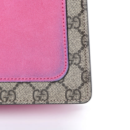 Gucci GG Supreme Monogram Suede Pierced Heart Embroidered Medium Dionysus Shoulder Bag Beige Ebony Pink Tropical Flower 13 of 14
