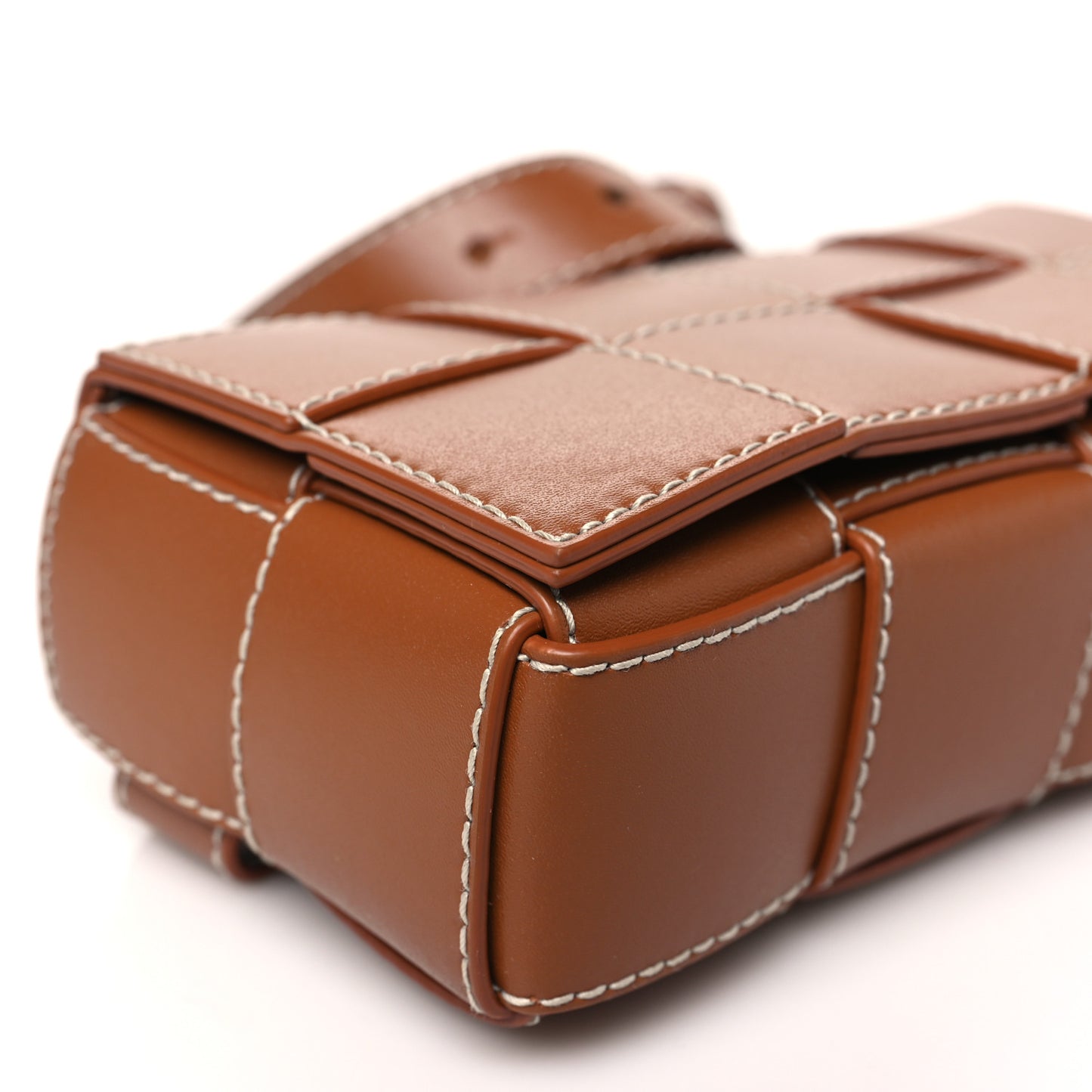 Calfskin Maxi Intreccio Mini Cassette Belt Bag Wood