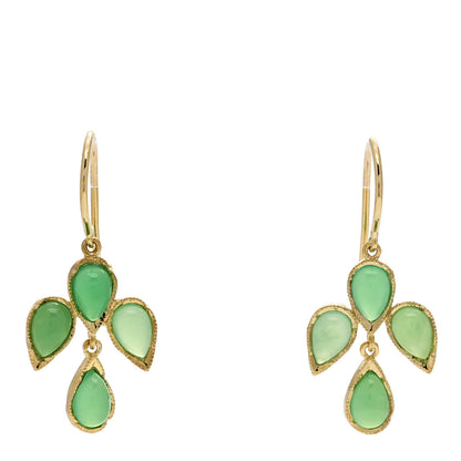 Irene Neuwirth 18K Yellow Gold Chrysoprase Drop Earrings 1 of 4