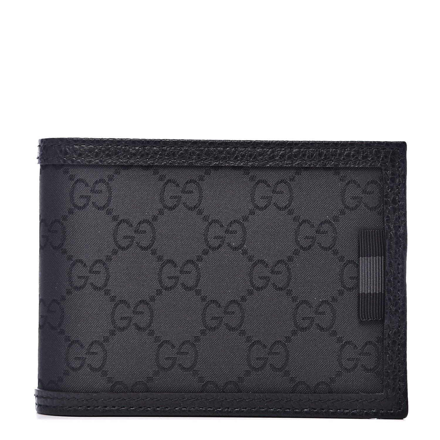 Gucci Nylon Monogram Bi-Fold Wallet Black 1 of 7