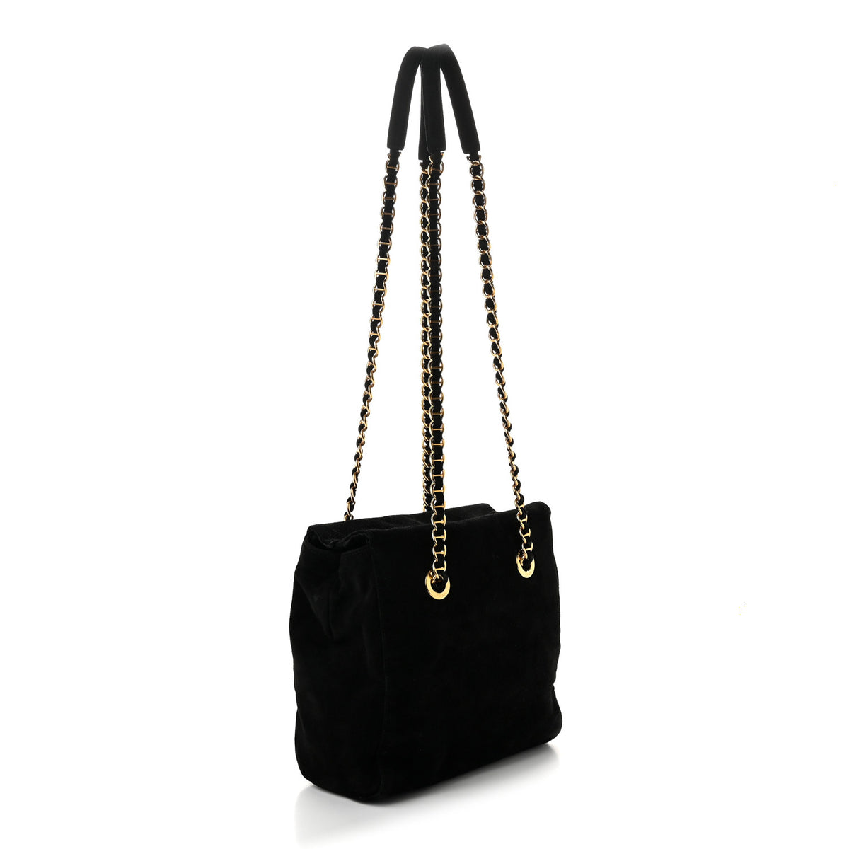 Camoscio Chain Shoulder Bag  Black