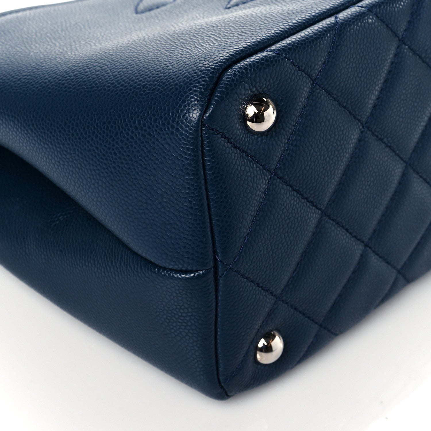 Chanel Caviar Quilted Timeless CC Soft Tote Navy Blue 8 of 9
