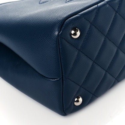 Chanel Caviar Quilted Timeless CC Soft Tote Navy Blue 8 of 9