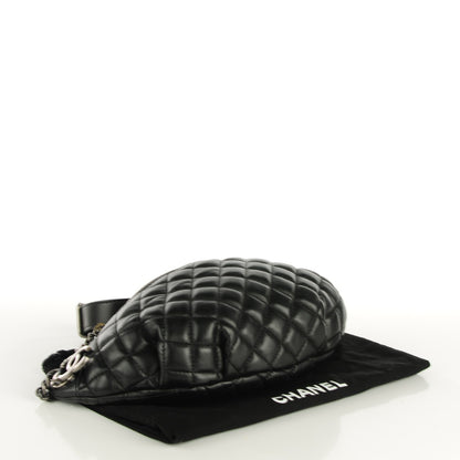 Chanel Lambskin Quilted Banane Waist Bag Fanny Pack Black 4 of 8