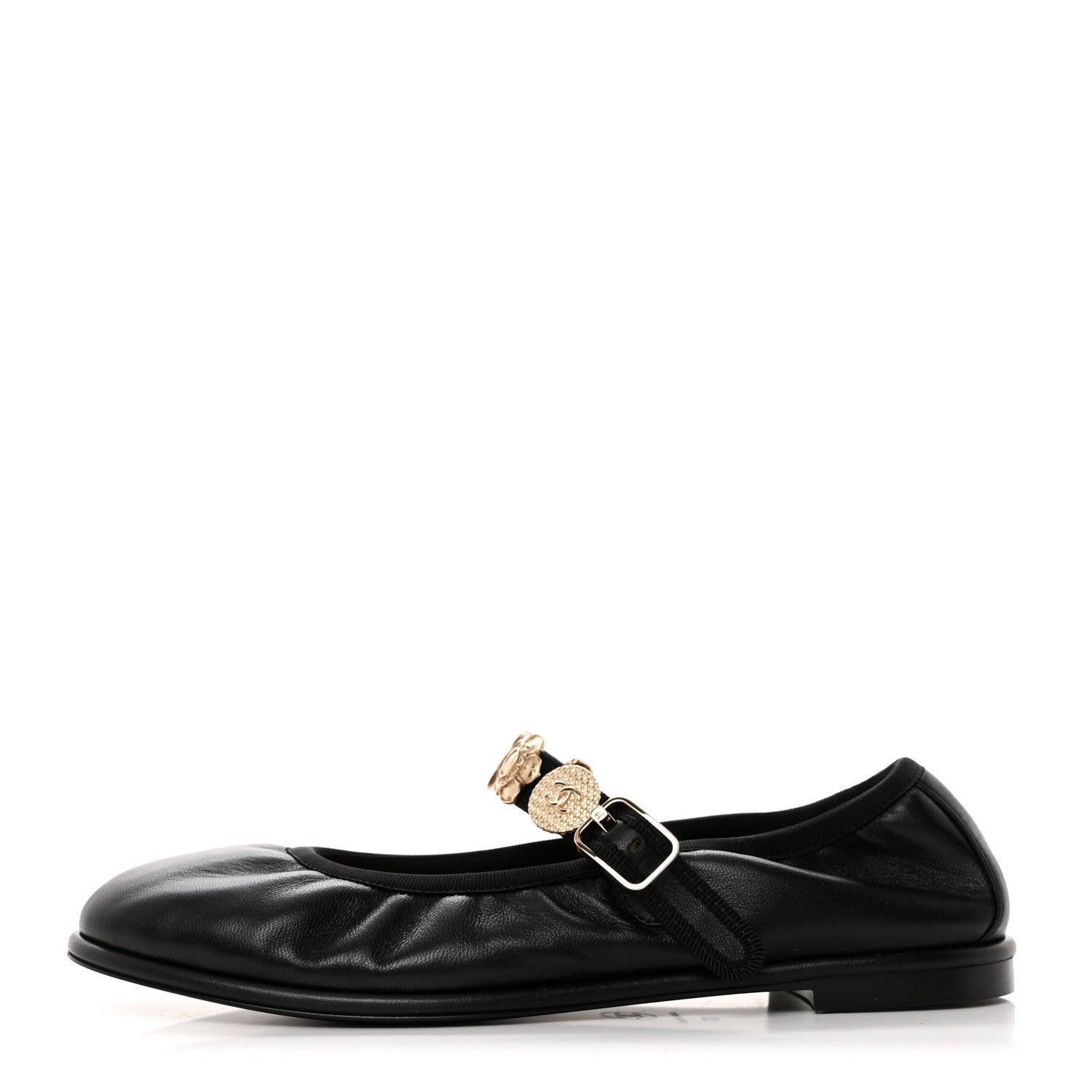 Chanel Lambskin Charm Mary Jane Flats 37 Black 1 of 9