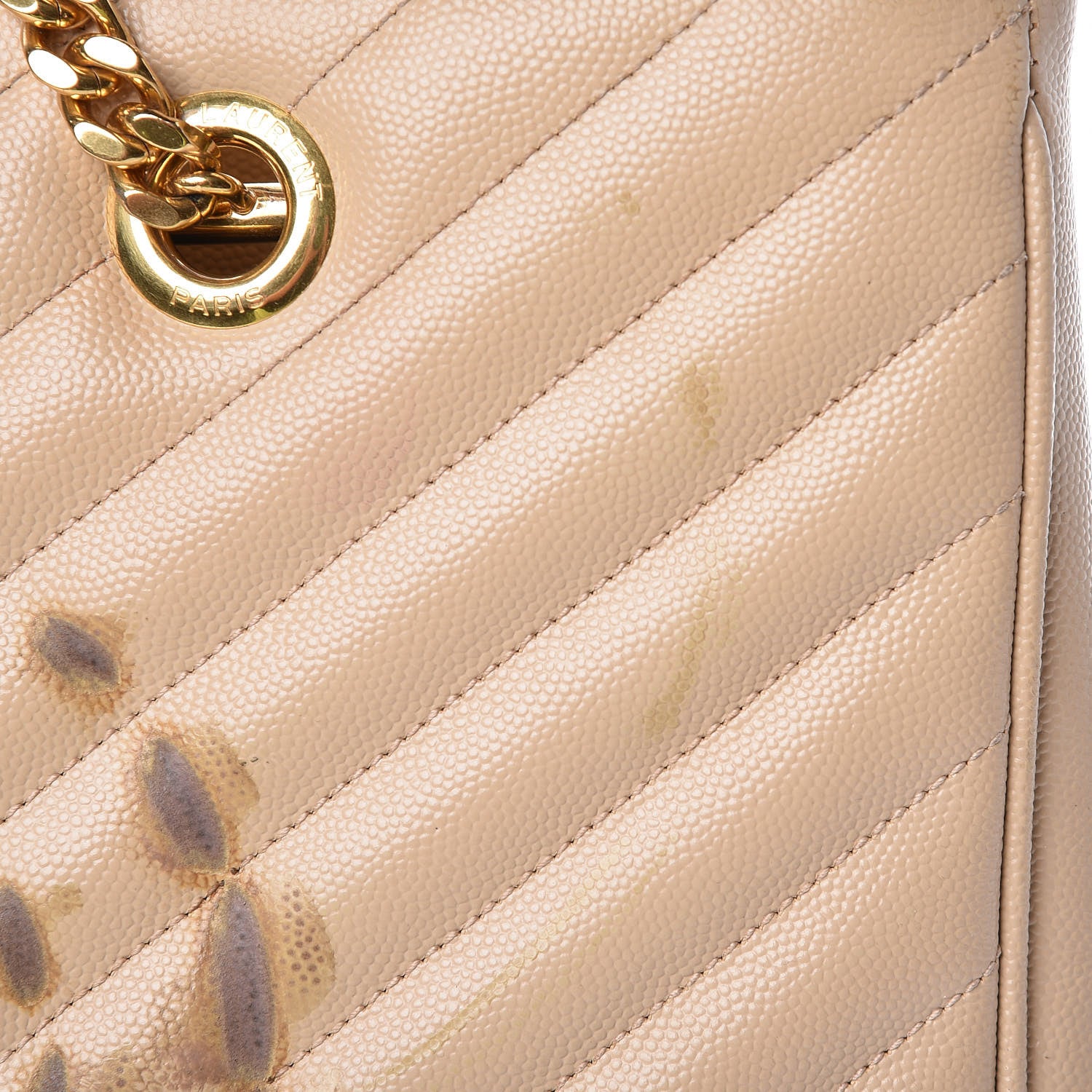 Saint Laurent Grain De Poudre Matelasse Chevron Monogram Shopping Bag Nude Powder 11 of 16