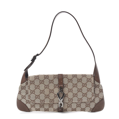 Gucci Monogram Jackie O Flap Bag Brown 1 of 15