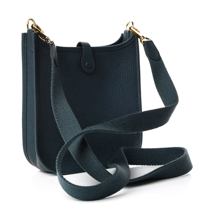 Hermes Taurillon Clemence Evelyne TPM Vert Cypress 3 of 10