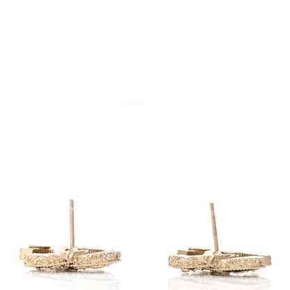 Chanel Enamel CC Baroque Earrings Black Gold 3 of 5