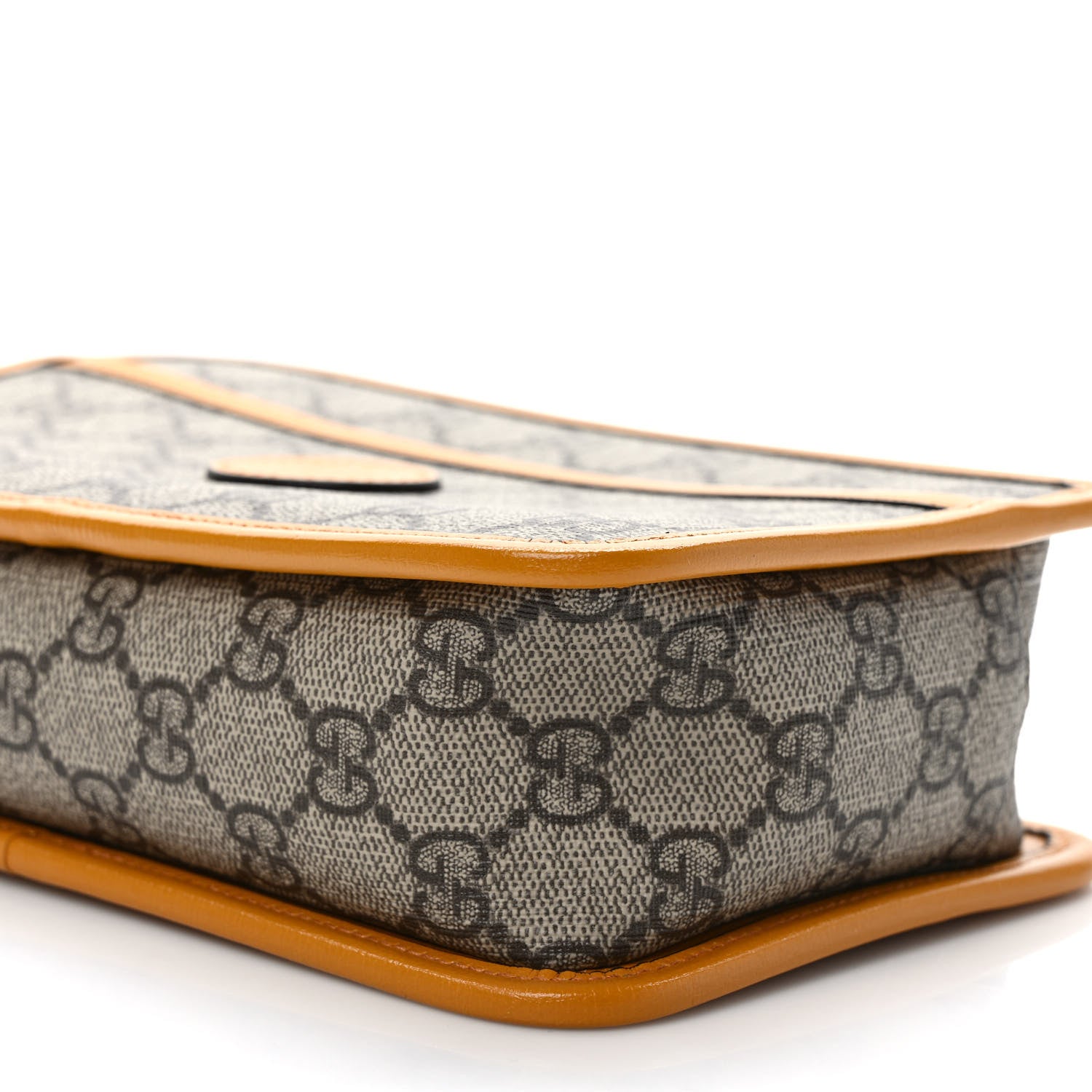 Gucci GG Supreme Monogram Textured Calfskin Retro Interlocking G Travel Pouch Beige Yellow 9 of 9