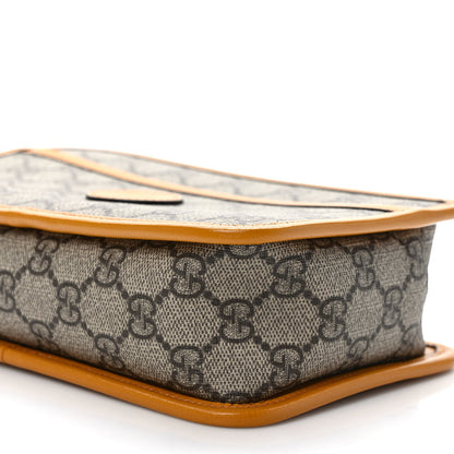 Gucci GG Supreme Monogram Textured Calfskin Retro Interlocking G Travel Pouch Beige Yellow 9 of 9