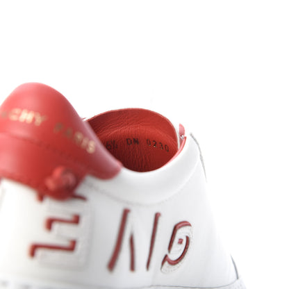Givenchy Calfskin Reverse Logo Womens Urban Street Sneakers 36.5 White Red 9 of 10