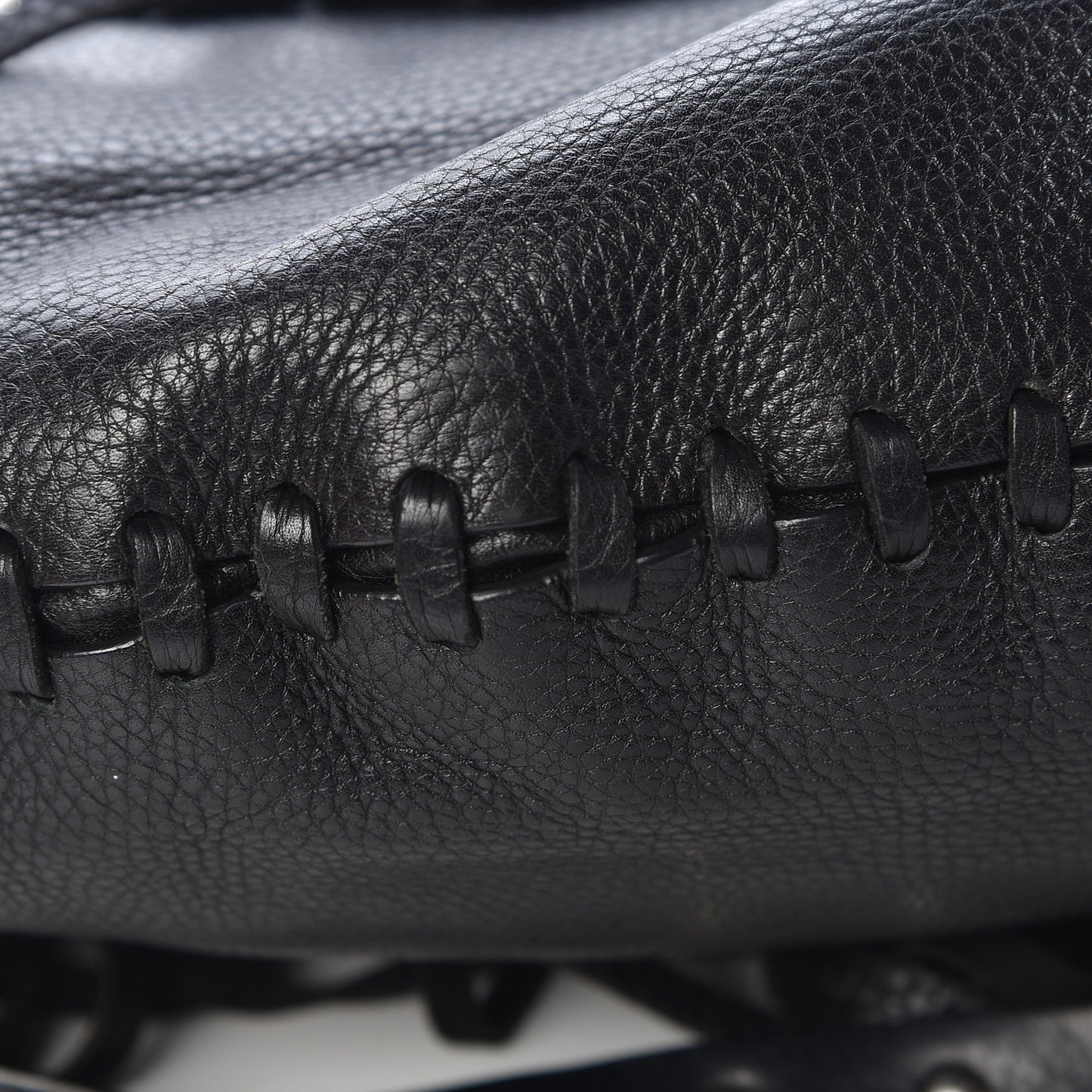 Grained Calfskin C-Rockee Fringe Hobo Black