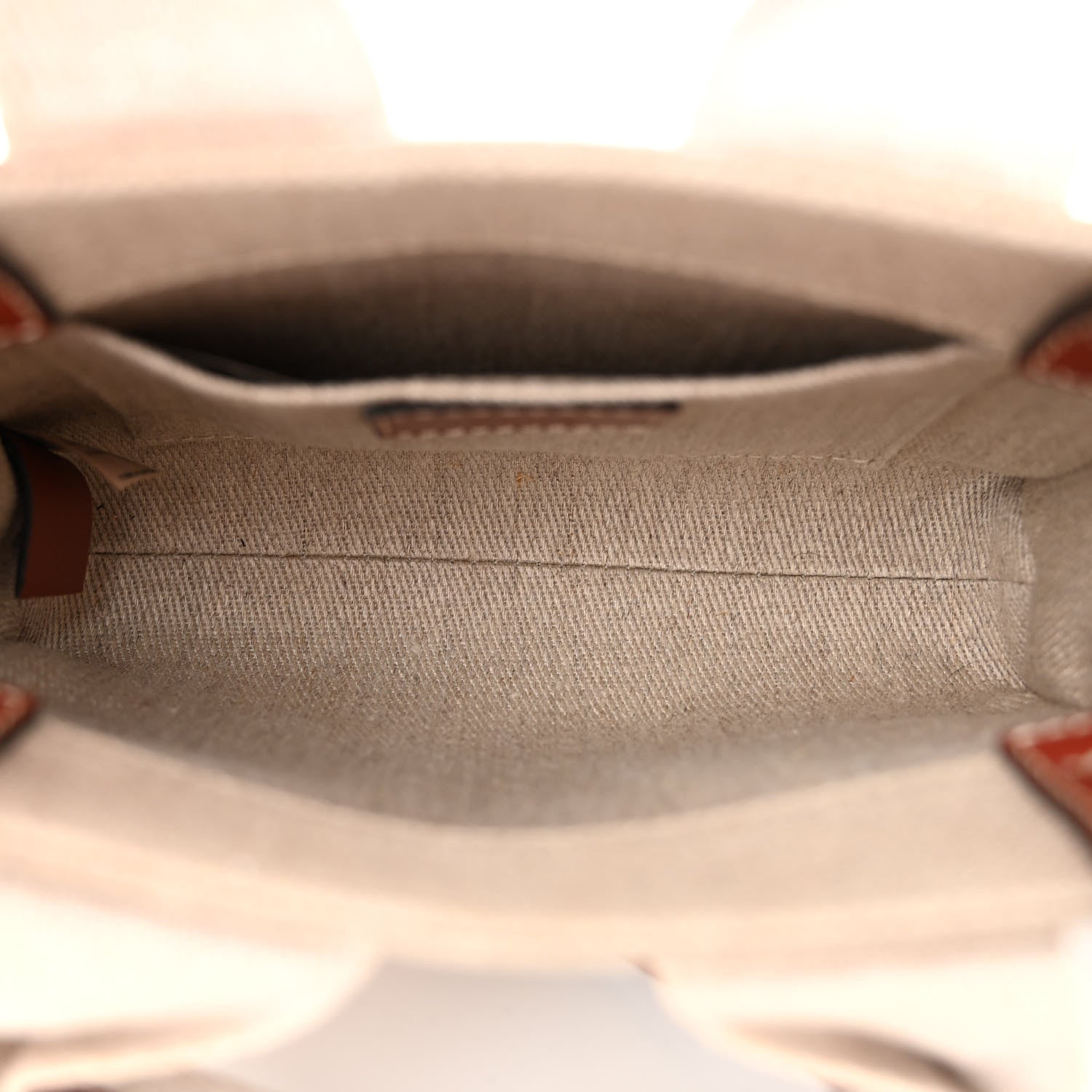 Chloe Cotton Calfskin Mini Woody Ribbon Tote White Brown 5 of 9