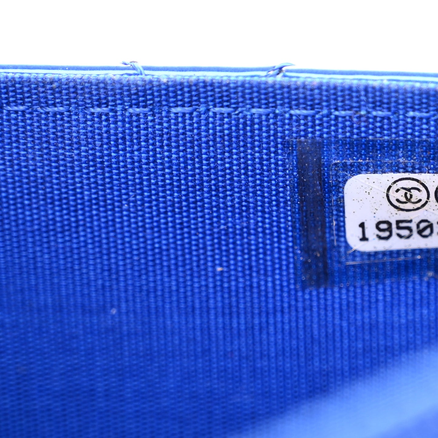 Metallic Patent Calfskin Quilted Boy Wallet on Chain WOC Blue