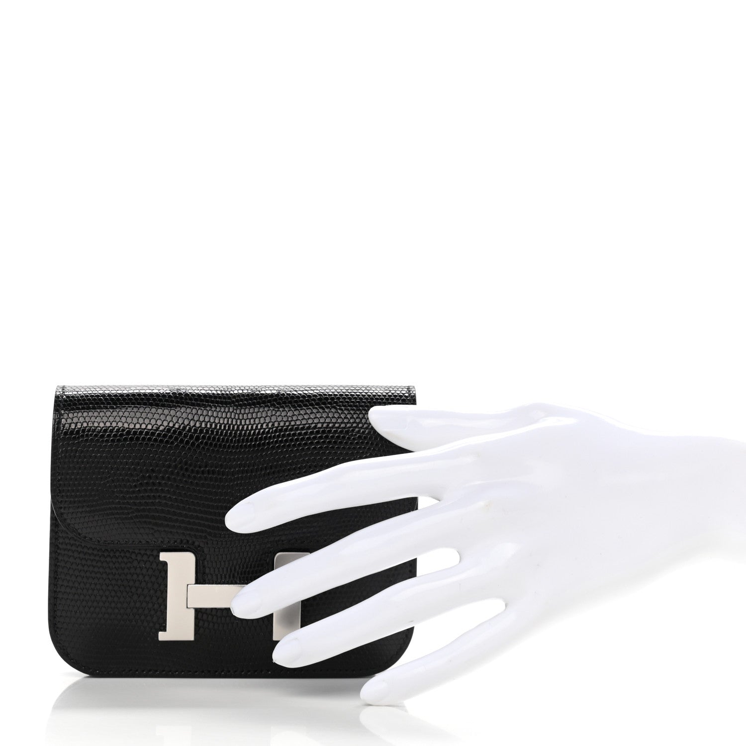 Hermes Lizard Constance Slim Wallet Black 3 of 8