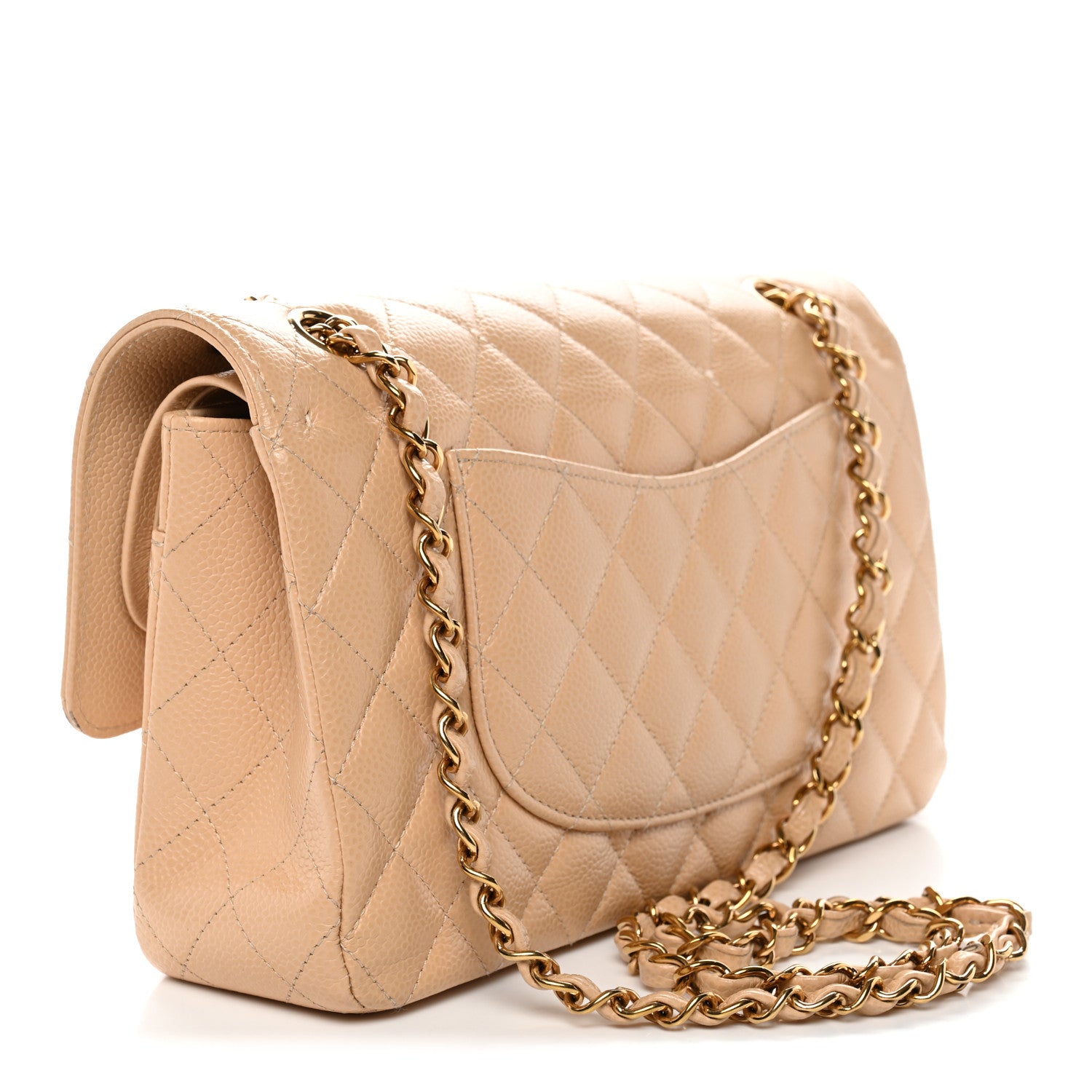 Chanel Caviar Quilted Medium Double Flap Beige 3 of 12